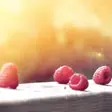 Raspberries on a table